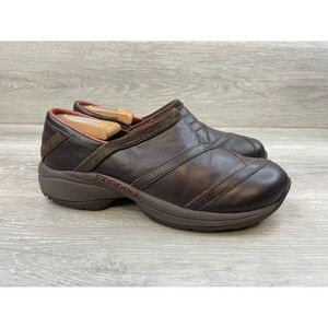 Merrell Primo Patch Women's Clog Loafer Slip On Leather 7.5 Brown Comfort Shoes
